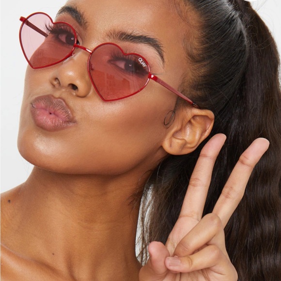QUAY AUSTRALIA Heart Shape Heartbreaker Aviator Sunglasses - Picture 3 of 5
